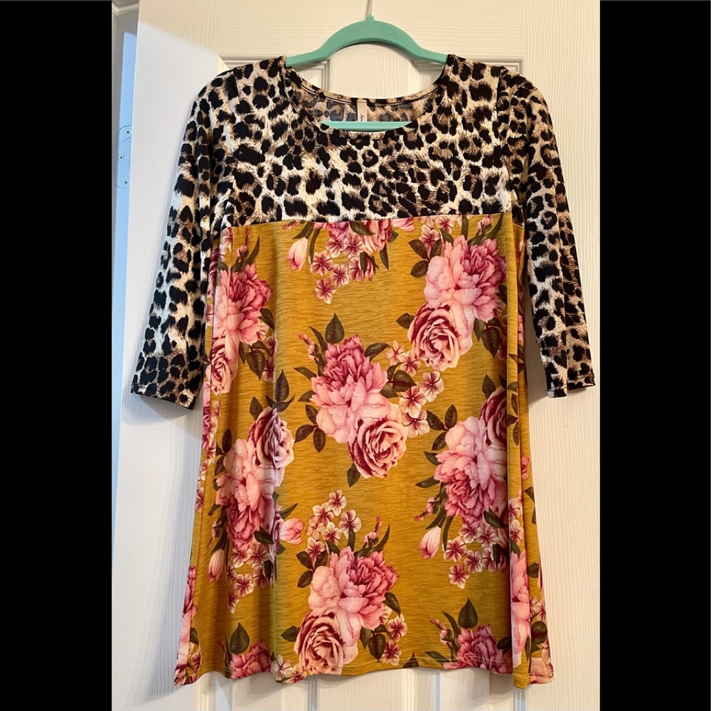 Floral & Leopard print tunic
